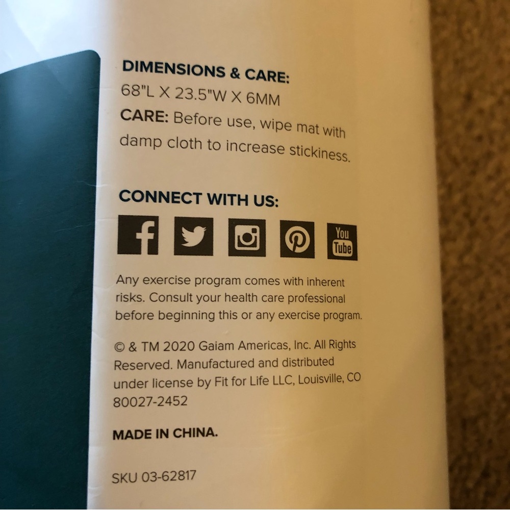 Gaiam Performance Yoga Mat Reversible - Picture 3 of 4